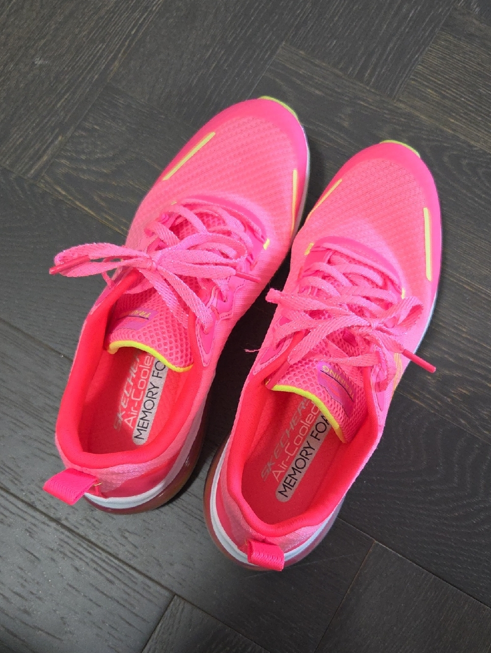 Skechers Neon Pink Athletic Sneakers with Yellow Accents